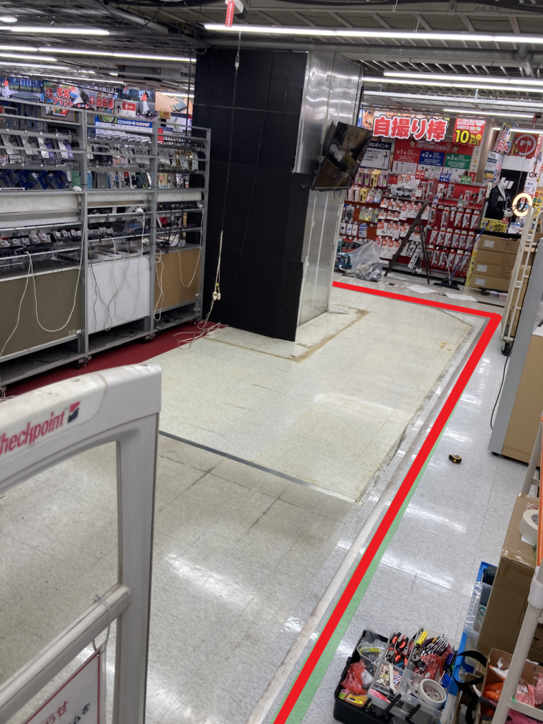 什器設置施工範囲